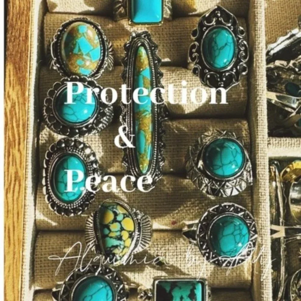 Turquoise hoops western style earrings - Picture 3 of 5